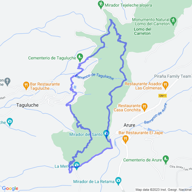 Mapa del sendero: Arure - Taguluche - Arure