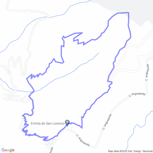Carte du sentier de randonnée: Alajeró/Ermita San Lorenzo - Erquito - Ermita