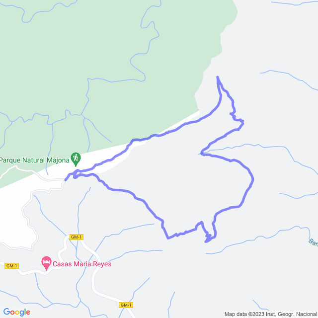 Carte du sentier de randonnée: San Seb/Laguerode - Bco de Cheremía - Aluse - Laguerode