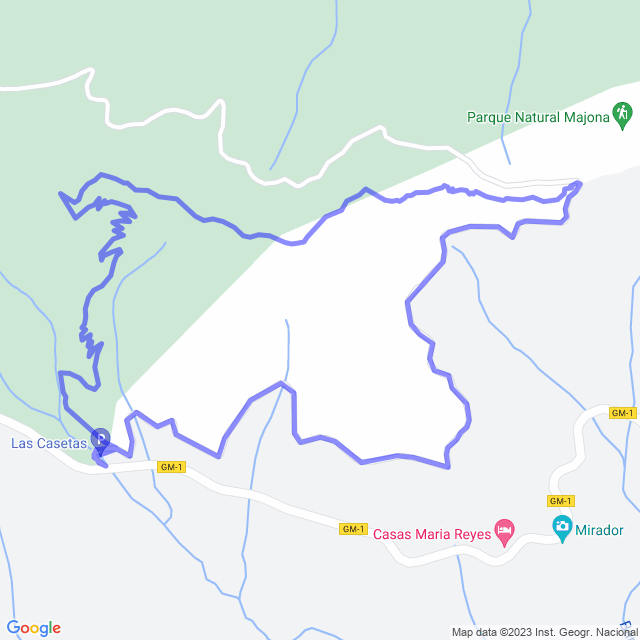 Carte du sentier de randonnée: San Seb/Las Casetas - Laguerode - Las Casetas