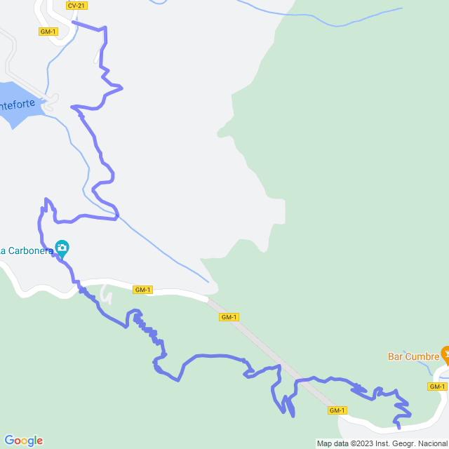 Hiking map of the trail footpath: San Seb/Aguajilva - Las Carboneras - Lo Machado