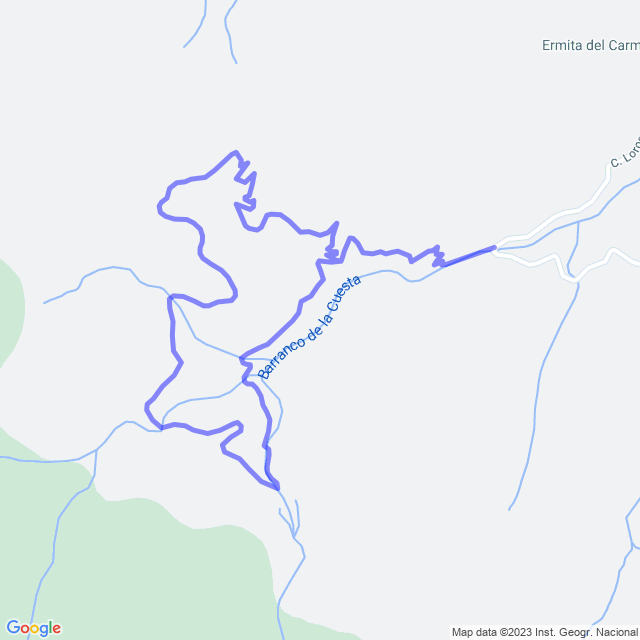 Mapa del sendero: Vallehermoso/Los Loros - Presa de los Gallos - Los Loros