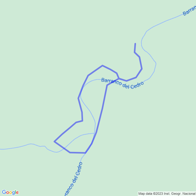 Hiking map of the trail footpath: Parque/El Cedro/Campamento viejo