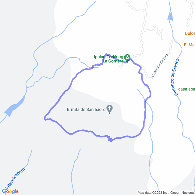 Hiking map of the trail footpath: Alajeró - El Calvario - Alajeró