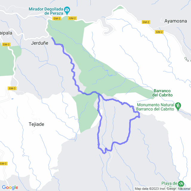 Carte du sentier de randonnée: San Seb/Jerduñe - Tacalcuse - Morales - Contreras - Jerduñe